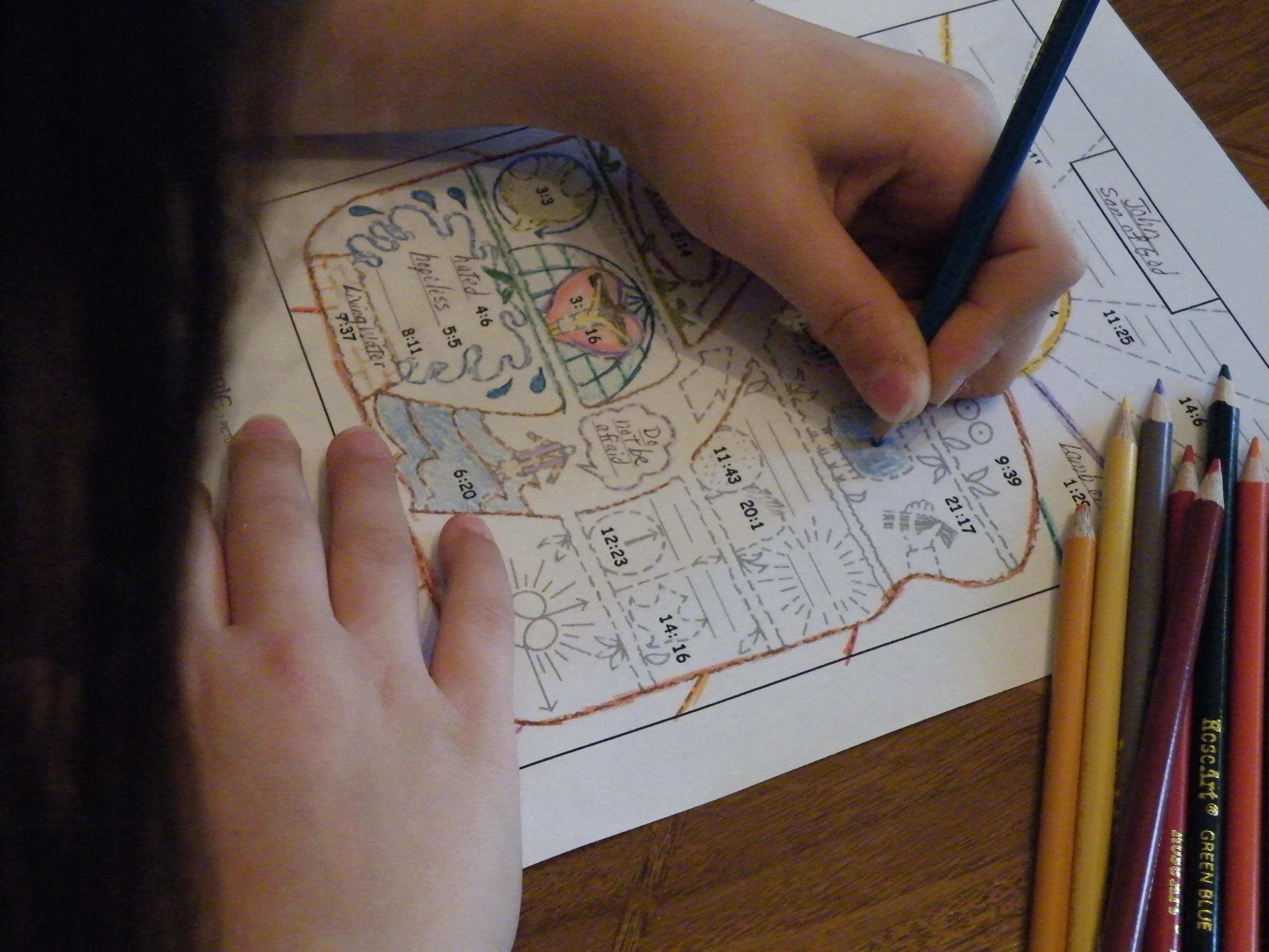 Student sheet of Picture Smart Bible